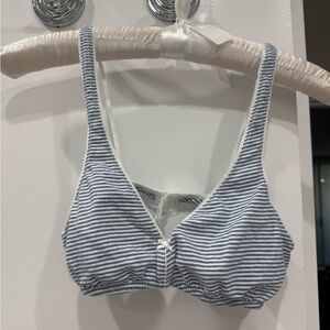 Brandy Melville Blue and White Striped Bralette